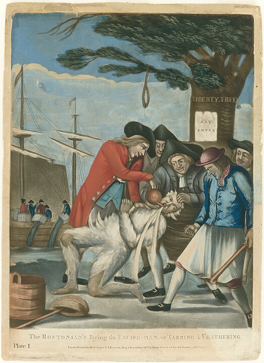 The Sons of Liberty tarring and feathering a British sea captain