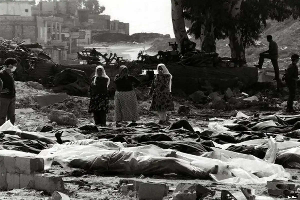 Corpses of murdered Palestinians during the 1948 Deir Yassin Massacre