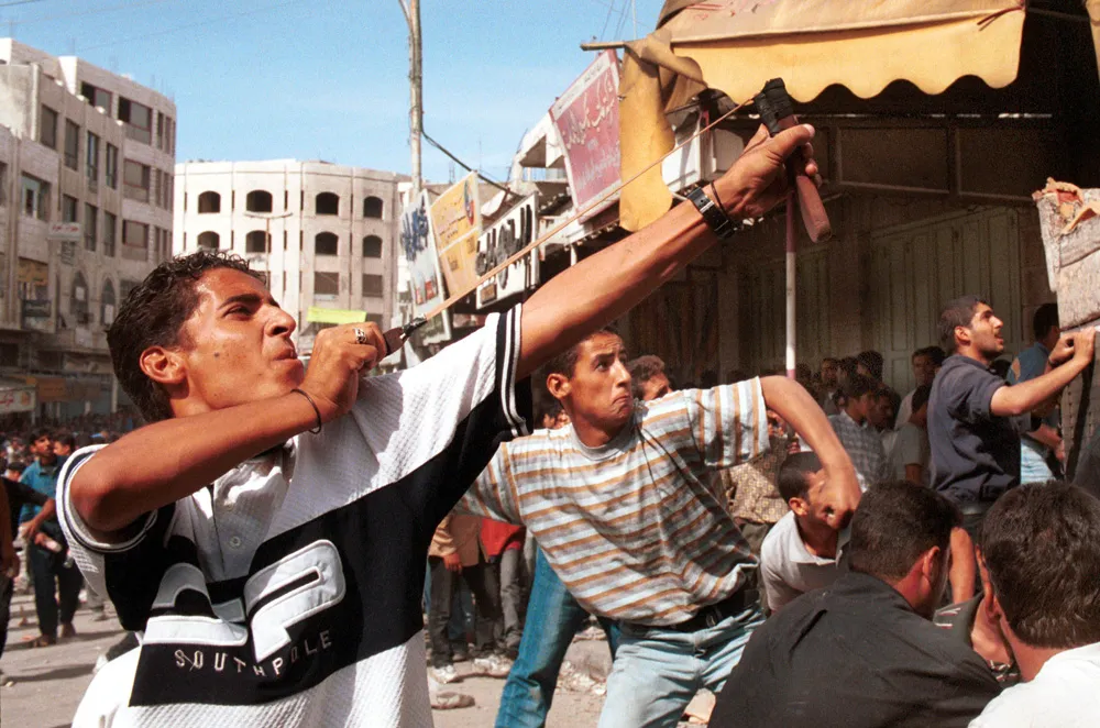 A homemade slingshot used during The Second Intifada.